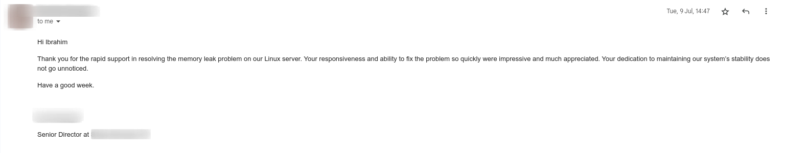 Email Screenshot of Rapid Response